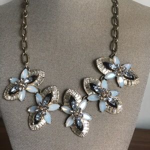 Black & crystal jcrew statement necklace